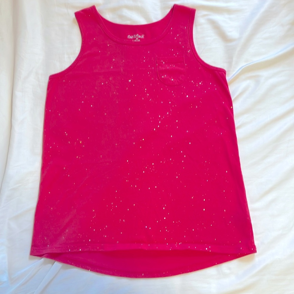 Sparkly pink tank top. Cat & Jack brand, girls youth ages 10-12 (L)